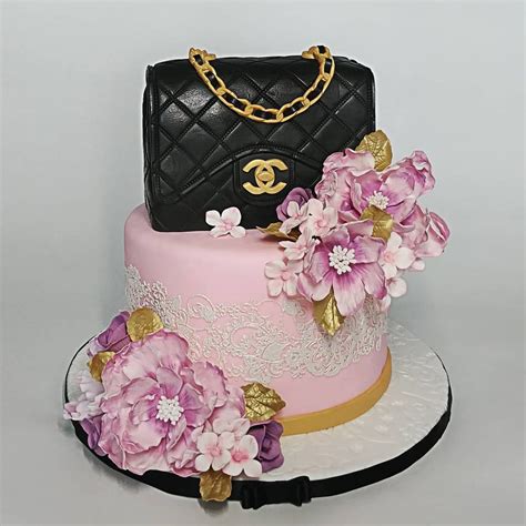 chanel inspired cake|Chanel bag cake cut out.